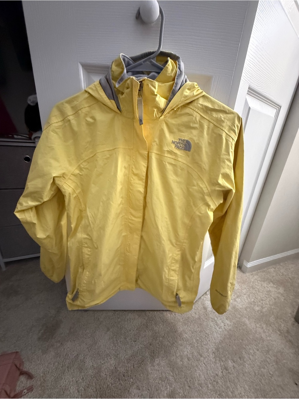 The North Face Girls LG Yellow Waterproof Hooded Jacket